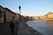 Apartament Buildings And The Arno River In Pisa